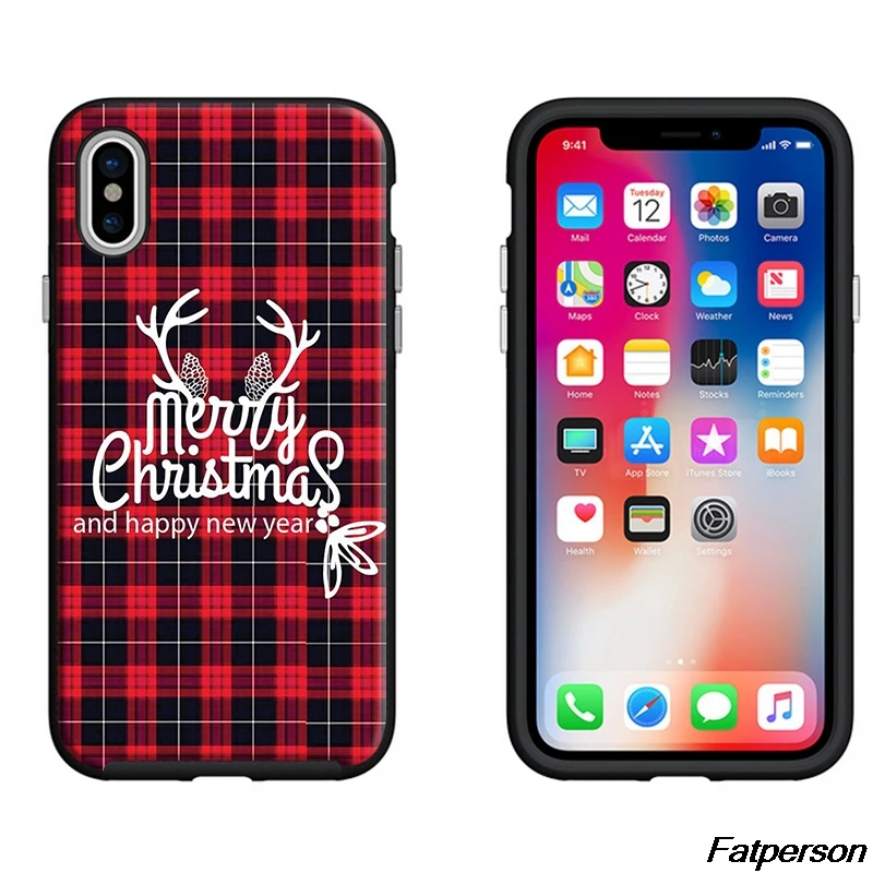 Рождественский олень черный мягкий Силиконовый ТПУ чехол для телефона Apple iPhone X 8