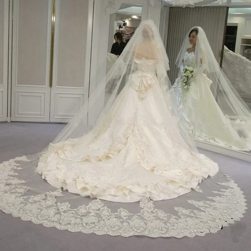Фата Длинная свадебная с блестками 4 м 2 т | Свадьбы и торжества