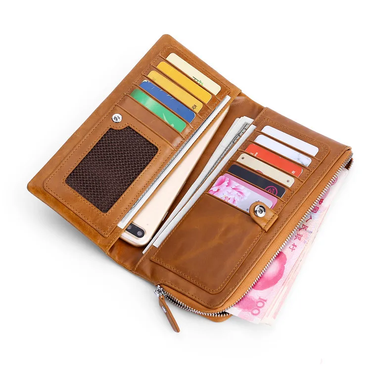 Vintage Leather Hand Wallet Smooth Crazy Horse Phone Purse Long Cow Leather Multifunction Card Slots Organiser Hand Bag
Vintage Leather Hand Wallet Smooth Crazy Horse Phone Purse Long Cow Leather Multifunction Card Slots Organiser Hand Bag