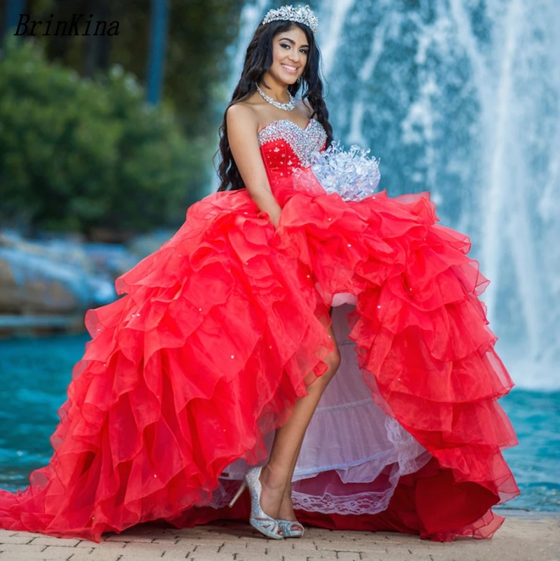 BrinKina 2019 Latest Red Ball Gown Sweetheart Crystals Beaded Organza Ruffles Quinceanera Dresses Vestidos de 15 anos Ball Dress
BrinKina 2019 Latest Red Ball Gown Sweetheart Crystals Beaded Organza Ruffles Quinceanera Dresses Vestidos de 15 anos Ball Dress
