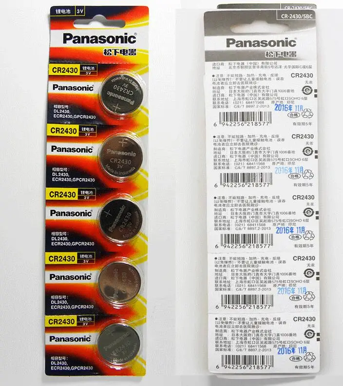 10pcs/lot New Original Panasonic CR2430 CR 2430 3V Button Battery Car Remote Control Key Camry Coin Cell Batteries
10pcs/lot New Original Panasonic CR2430 CR 2430 3V Button Battery Car Remote Control Key Camry Coin Cell Batteries