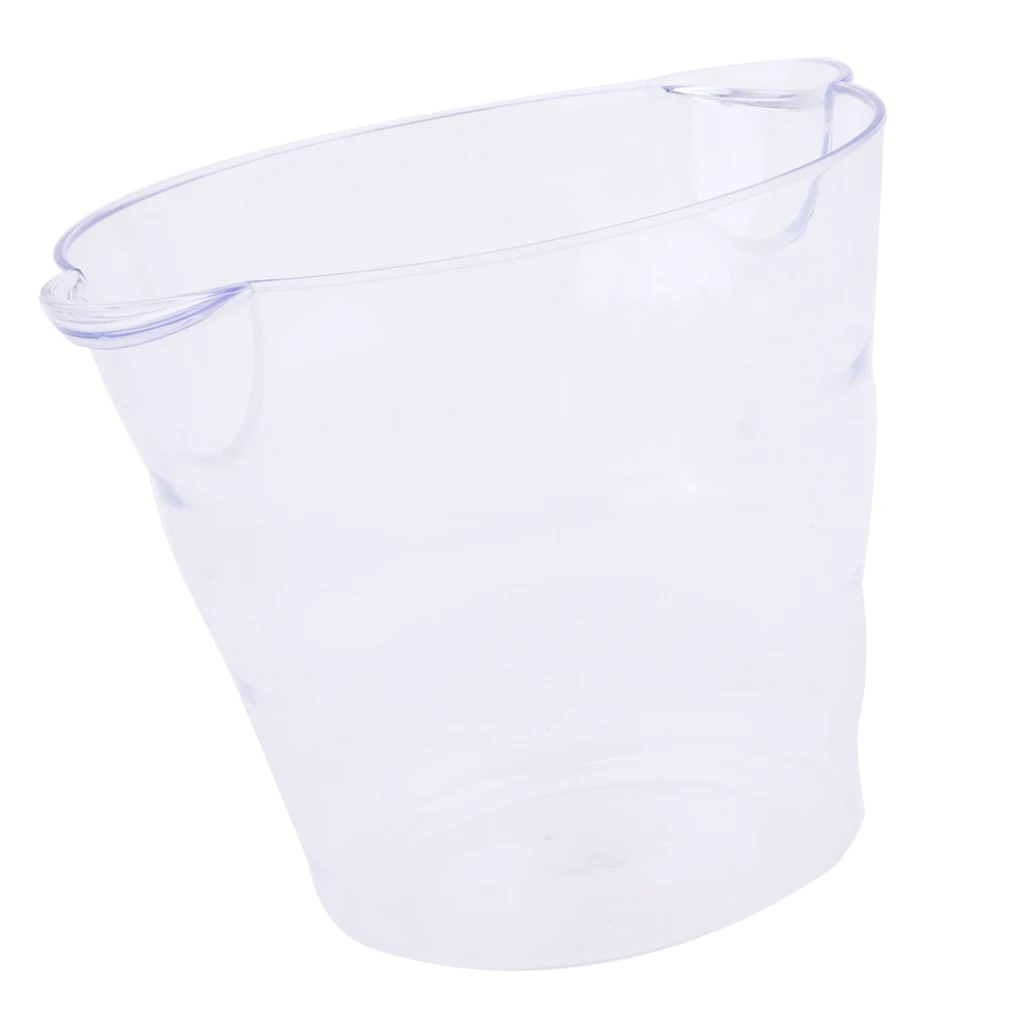 Transparent Plastic Champagne Wine Bottle Cooler Ice Bucket Chiller Bowl For Party Bar Home Use Picnic Camping Beach Club