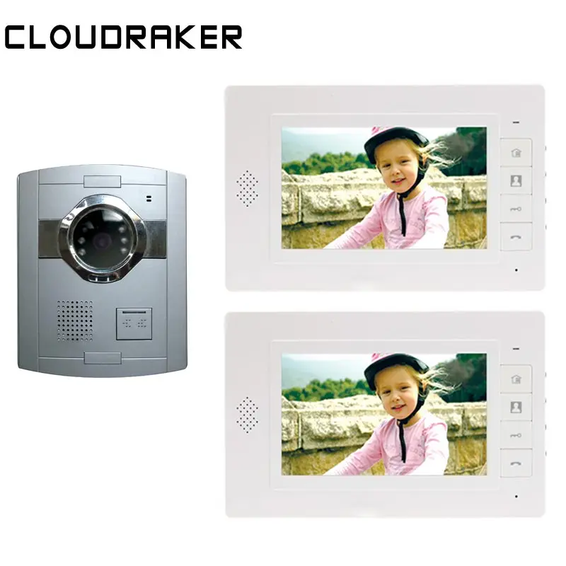 CLOUDRAKER Video Door Phone Door Bell Intercom System 2x 7 Inch Monitor with 1x Silver Doorbell Video Intercom Unlock
CLOUDRAKER Video Door Phone Door Bell Intercom System 2x 7 Inch Monitor with 1x Silver Doorbell Video Intercom Unlock