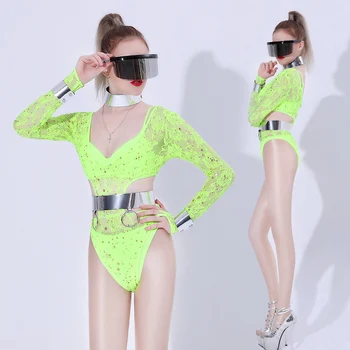 Fashion Women Stage Costume Lace Bodysuit Pole Dance Jumpsuit Jazz Rave Clothes Gogo Performance Clothing Dancer Outfit DC1031
Fashion Women Stage Costume Lace Bodysuit Pole Dance Jumpsuit Jazz Rave Clothes Gogo Performance Clothing Dancer Outfit DC1031