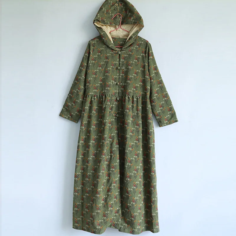 Johnature Women Green Hooded Dress Print Floral Corduroy Robes Button 2019 Autumn New Long Sleeve Vintage Women Cloths Cardigan
Johnature Women Green Hooded Dress Print Floral Corduroy Robes Button 2019 Autumn New Long Sleeve Vintage Women Cloths Cardigan