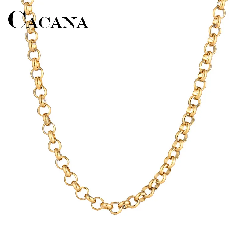 CACANA Stainless Steel Chain Necklaces For Man Women Gold Silver Color For Pendant Round Buckle Donot Fade Jewelry A1261
CACANA Stainless Steel Chain Necklaces For Man Women Gold Silver Color For Pendant Round Buckle Donot Fade Jewelry A1261