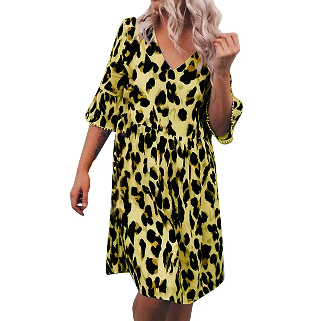 JAYCOSIN Fashion Women Plus Size V-Neck Leopard Print Middle Sleeve Dress Half A-Line sexy princess party dresses hot May 27
JAYCOSIN Fashion Women Plus Size V-Neck Leopard Print Middle Sleeve Dress Half A-Line sexy princess party dresses hot May 27