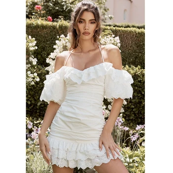 Summer Dress 2019 New Fashion White Puff Sleeve Spaghetti Strap Lace Dress Elegant Slim Fit Celebrity Party Beach Dress Vestidos
Summer Dress 2019 New Fashion White Puff Sleeve Spaghetti Strap Lace Dress Elegant Slim Fit Celebrity Party Beach Dress Vestidos