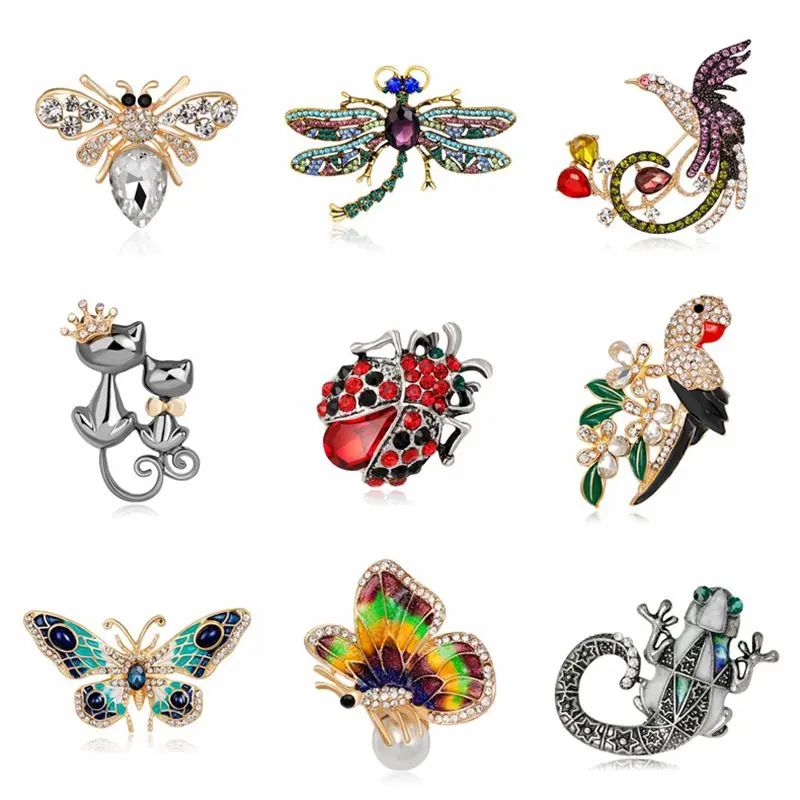 Natural animals Brooch pins Bee Dragonfly Butterfly ladybug Parrot Bird Cat lizard Brooches For women Crystal Brooch
Natural animals Brooch pins Bee Dragonfly Butterfly ladybug Parrot Bird Cat lizard Brooches For women Crystal Brooch
