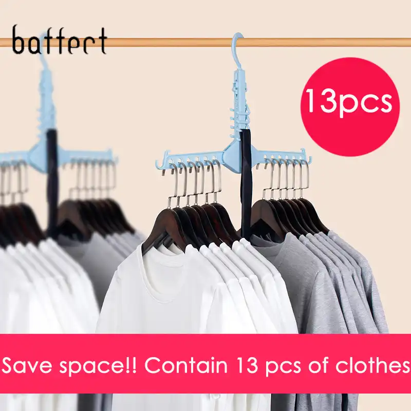 2pcs Plastic Wardrobe Folding Clothes Hanger Anti Slip Outdoor