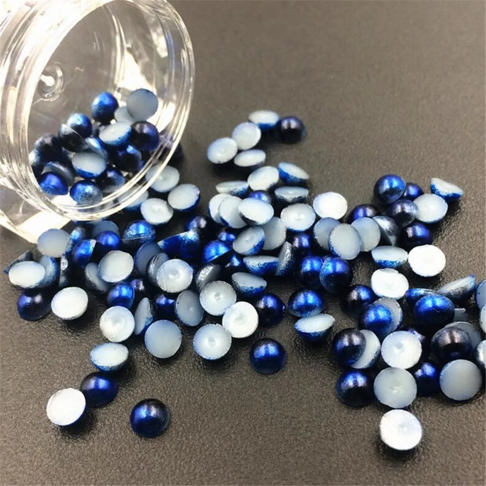 Fashion 3mm-8mm Navy Gradient Color Loose DIY Round Flatback Pearl Beads ABS Plastic Imitation Half Pearl Nail Arts Decoration
Fashion 3mm-8mm Navy Gradient Color Loose DIY Round Flatback Pearl Beads ABS Plastic Imitation Half Pearl Nail Arts Decoration