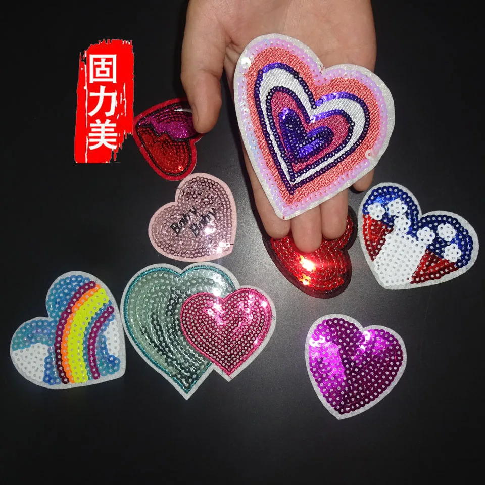 11pc lovely cute sequins loving love heart iron on patch for baby girl clothes shoes bag applique
11pc lovely cute sequins loving love heart iron on patch for baby girl clothes shoes bag applique