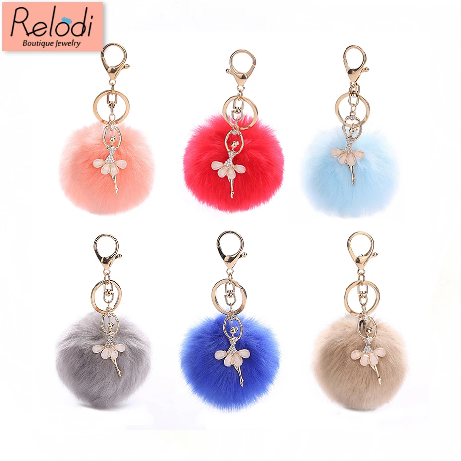 Cute Sweet Plush Pom Pom Charm Keychain Ballerina Ballet Fluffy Rhinestone Angel Car Key Chain Trinkets Handbag Pendant SP0950
Cute Sweet Plush Pom Pom Charm Keychain Ballerina Ballet Fluffy Rhinestone Angel Car Key Chain Trinkets Handbag Pendant SP0950