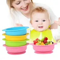 Baby Kids Child Dishes Suction Bowl Feeding Children Plate Tableware Lid Training Baby Feeding Bowl Cartoon Binaurall image