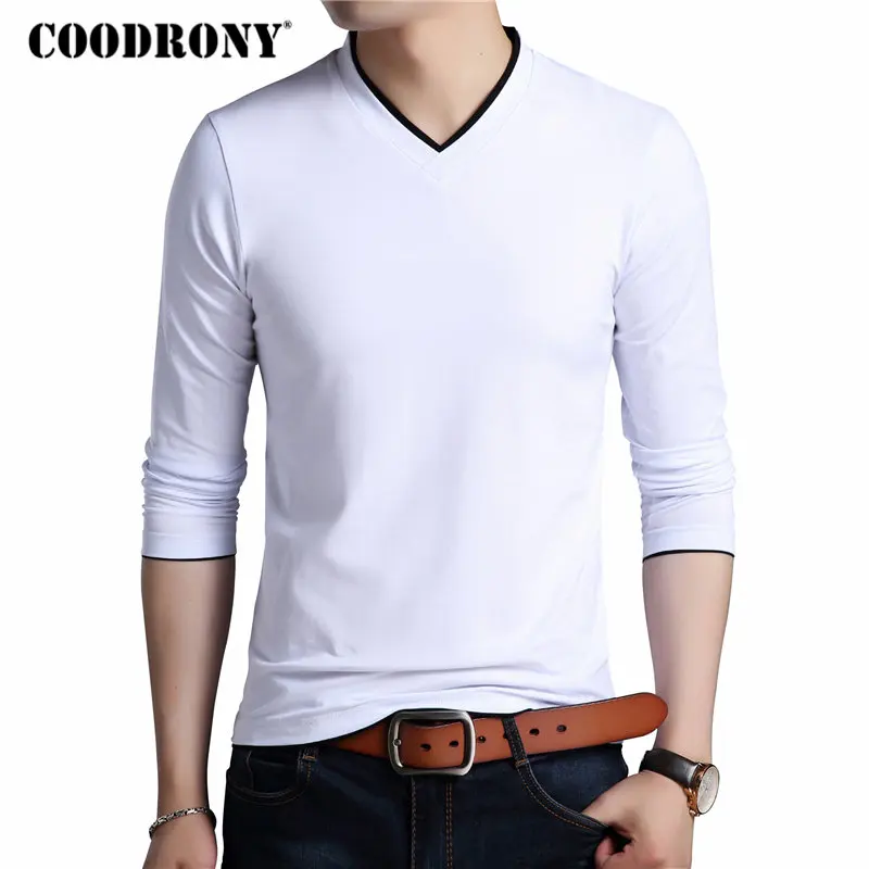 COODRONY T Shirt Men Brand Clothes 2018 Autumn Top Soft Cotton T-Shirt Men Casual Double V-Neck Long Sleeve Tee Shirt Homme 8605
COODRONY T Shirt Men Brand Clothes 2018 Autumn Top Soft Cotton T-Shirt Men Casual Double V-Neck Long Sleeve Tee Shirt Homme 8605