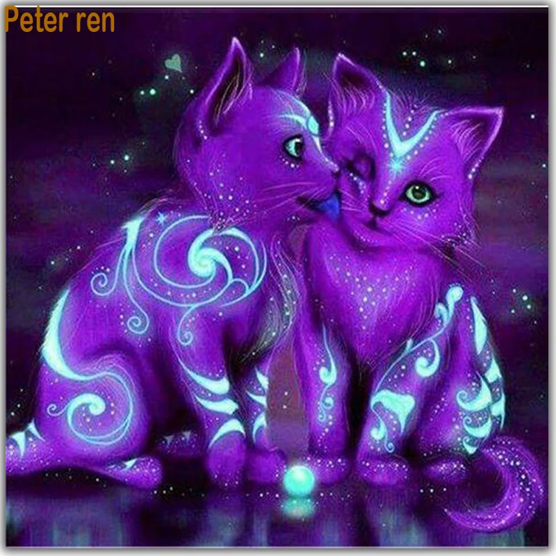 Peter ren DIY Diamond Embroidery Round Mosaic full Diamond Painting kitten 5D bead embroidery home decoration Purple cat
Peter ren DIY Diamond Embroidery Round Mosaic full Diamond Painting kitten 5D bead embroidery home decoration Purple cat