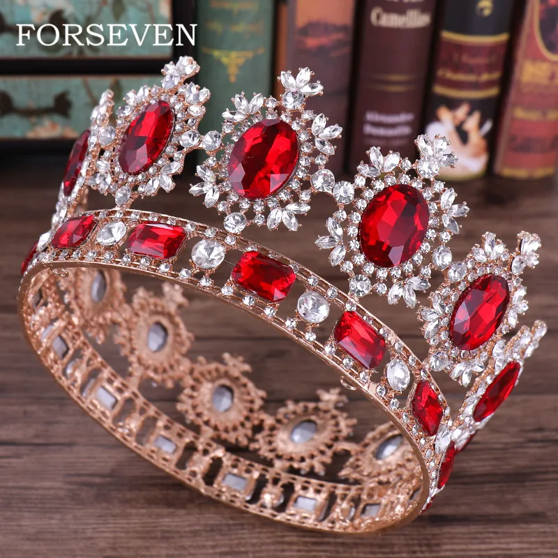 Red Queen Crown Crystal Bridal Tiaras Round Bride Crown Baroque Headband Wedding Accessories Diadem Hair Jewelry Ornament
Red Queen Crown Crystal Bridal Tiaras Round Bride Crown Baroque Headband Wedding Accessories Diadem Hair Jewelry Ornament
