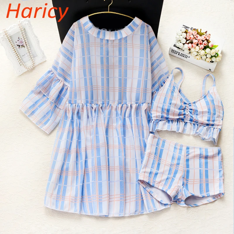 2018 New Summer Women Dress Plaid Bikini Set Push-up Unpadded Bra Plus Size Swimsuit Swimwear Bather Suit Swimming Suit biquini
2018 New Summer Women Dress Plaid Bikini Set Push-up Unpadded Bra Plus Size Swimsuit Swimwear Bather Suit Swimming Suit biquini