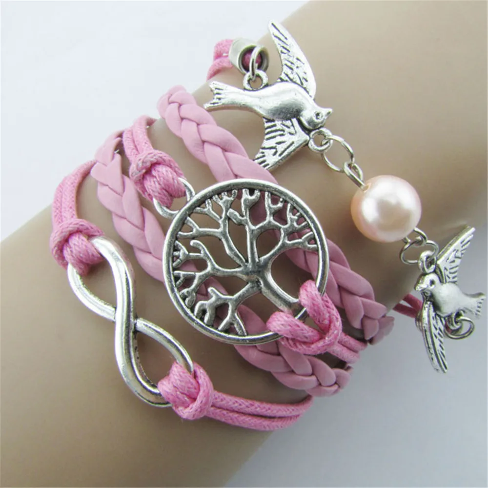 OTOKY Hot Sale 2018 1pcs Pink Infinity Life Tree Peace Dove Hand-knitted Leather Charm BraceletFor Gift Mar26
OTOKY Hot Sale 2018 1pcs Pink Infinity Life Tree Peace Dove Hand-knitted Leather Charm BraceletFor Gift Mar26