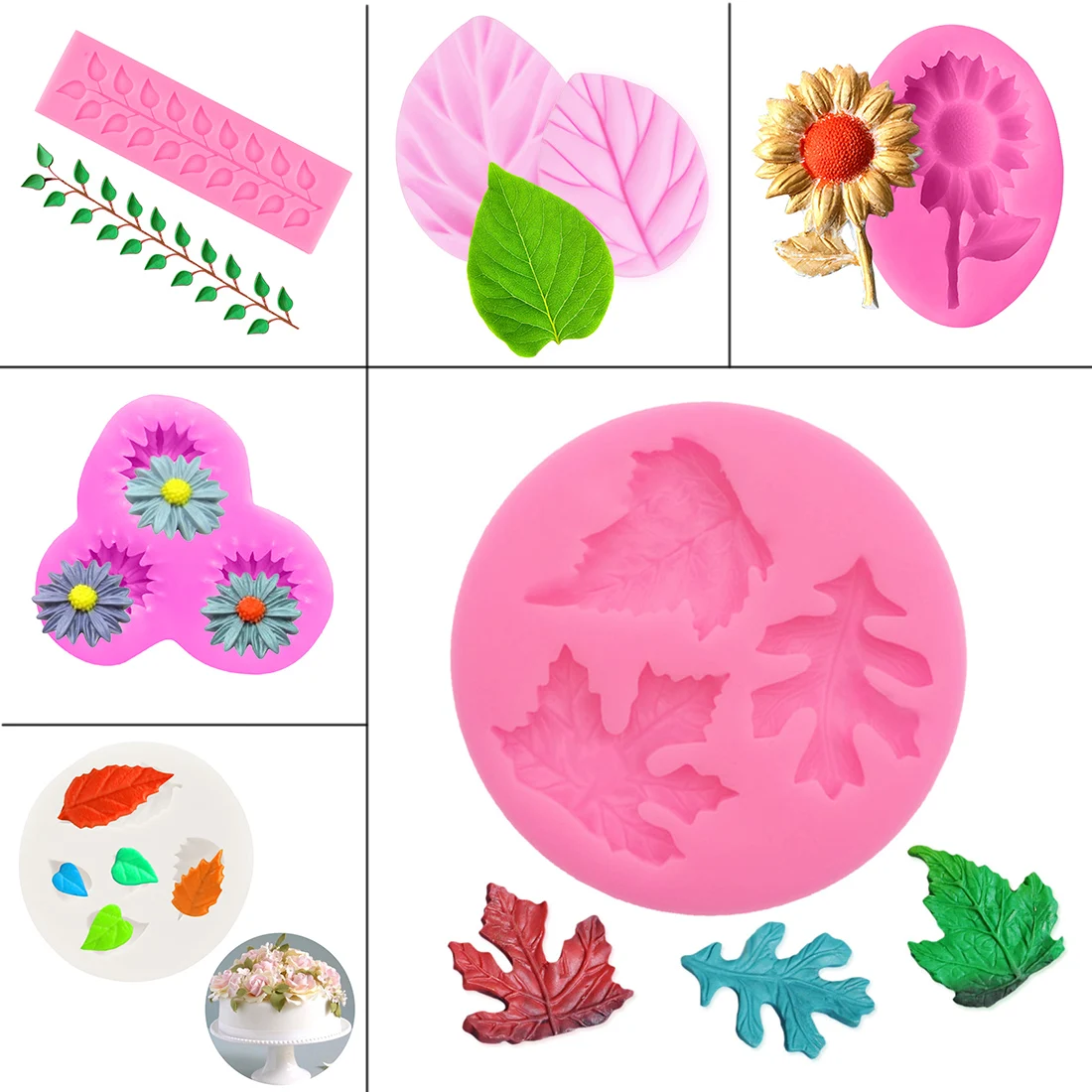 1PC Silicone Cake Mold Flowers/Leaves Cake Pan Chocolate Soap Molds Cake Stencils Bakery Pastry Baking Forms
1PC Silicone Cake Mold Flowers/Leaves Cake Pan Chocolate Soap Molds Cake Stencils Bakery Pastry Baking Forms