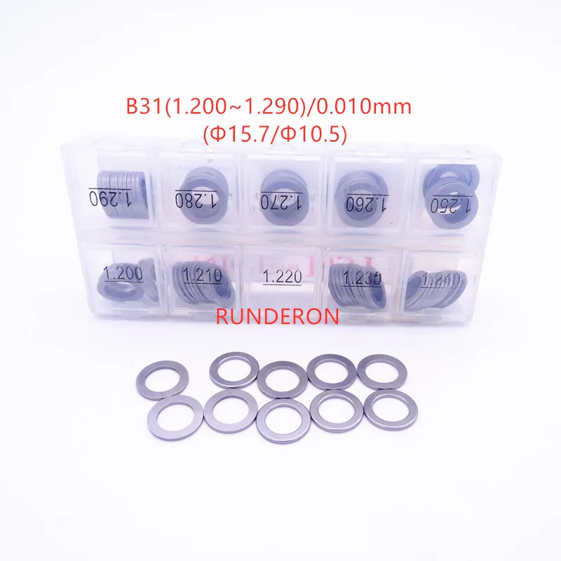 RUNDERON B31 Steel Washer Shim Common Rail Fuel Injector Repair Adjustment Gasket Kit for-Bosch 0445 110 Series
RUNDERON B31 Steel Washer Shim Common Rail Fuel Injector Repair Adjustment Gasket Kit for-Bosch 0445 110 Series