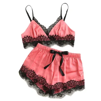 Sleepwear Women Sleepwear Sleeveless Strap Nightwear Lace Trim Satin Cami Top Pajama Sets women pajamas sexy lingerie porno @8
Sleepwear Women Sleepwear Sleeveless Strap Nightwear Lace Trim Satin Cami Top Pajama Sets women pajamas sexy lingerie porno @8