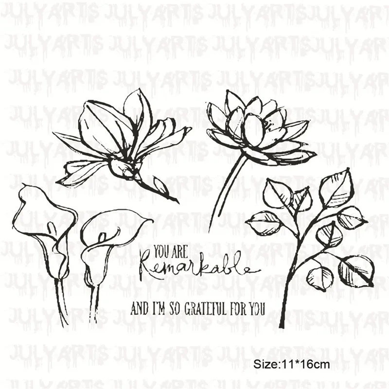 Julyarts 6Pcs/lot 11*16cm New Decorative Clear Stamps For Scrapbooking Card Album Flower Remarkable You Clear-Mount Stamp Set
Julyarts 6Pcs/lot 11*16cm New Decorative Clear Stamps For Scrapbooking Card Album Flower Remarkable You Clear-Mount Stamp Set