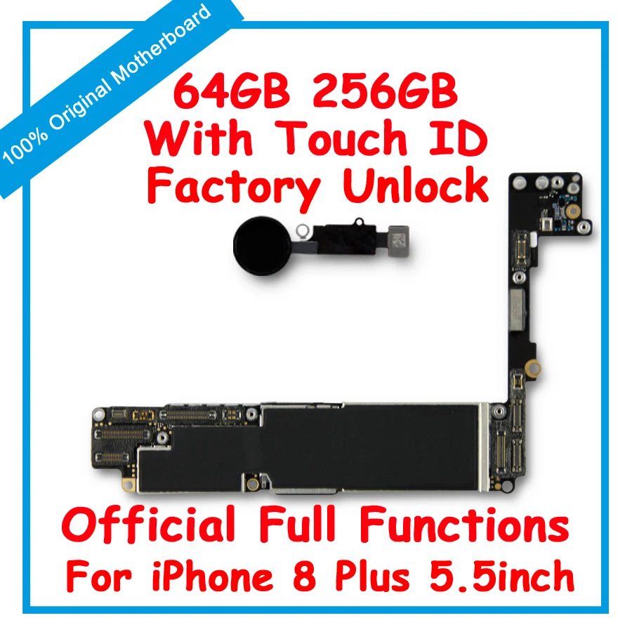 For iPhone 8 Plus 5.5inch Original Motherboard Unlock Mainboard With Touch ID Full Chips IOS System Logic Board
For iPhone 8 Plus 5.5inch Original Motherboard Unlock Mainboard With Touch ID Full Chips IOS System Logic Board