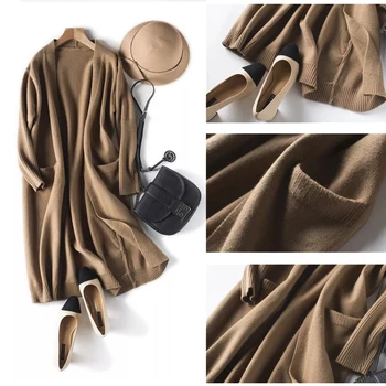 2020 Autumn long cardigan women Warm Long sleeve Loose Knitted Sweater Woman Cardigan Casual Oversized Thicken Winter Outwear
2020 Autumn long cardigan women Warm Long sleeve Loose Knitted Sweater Woman Cardigan Casual Oversized Thicken Winter Outwear
