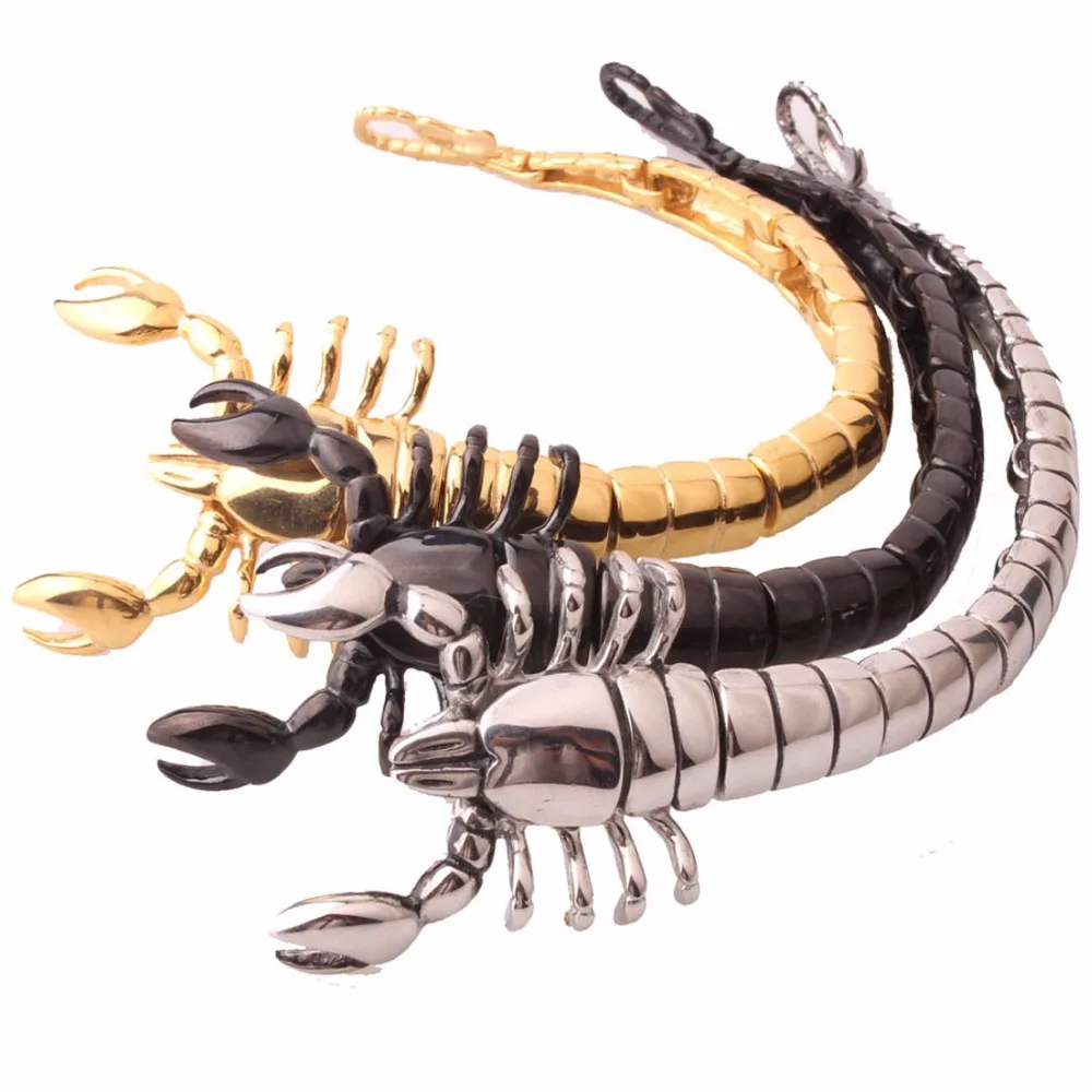 Silver/Gold/Black Color Scorpion Bangle Top Hot Sale Stainless Steel Bracelet Jewelry Biker Mens High Quality Cuff Jewelry 8.26"
Silver/Gold/Black Color Scorpion Bangle Top Hot Sale Stainless Steel Bracelet Jewelry Biker Mens High Quality Cuff Jewelry 8.26"