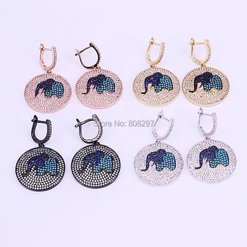 3Pair New Design High Quality CZ Micro Pave Elephant Round Shape Drop Earring For Women Fashion Earring
3Pair New Design High Quality CZ Micro Pave Elephant Round Shape Drop Earring For Women Fashion Earring