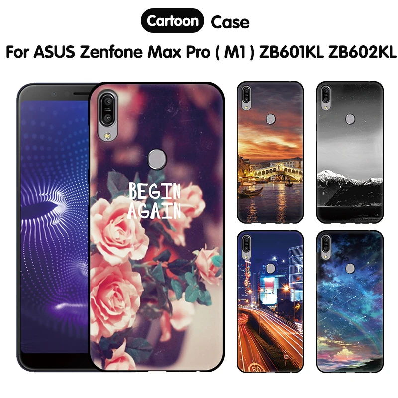 JURCHEN TPU мягкий чехол для ASUS ZenFone Max Pro M1 милый мультяшный силиконовый телефона ZB601KL