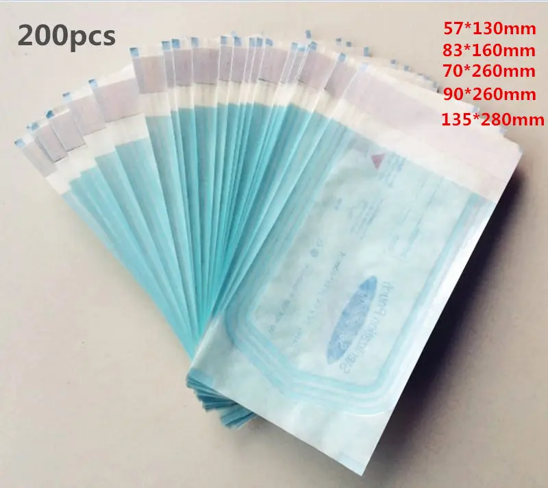 200PCS/Pack Self Sealing Sterilization Pouch Medical Grade Paper Disposable Dental Tattoo Tool Storage Bag 5 type to choose
200PCS/Pack Self Sealing Sterilization Pouch Medical Grade Paper Disposable Dental Tattoo Tool Storage Bag 5 type to choose