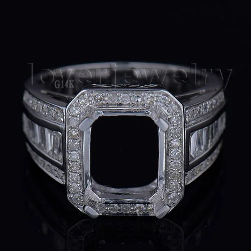NEW!Emerald Cut 8x10mm Solid 14kt White Gold Natural Diamond Semi mount Ring SR0035A
NEW!Emerald Cut 8x10mm Solid 14kt White Gold Natural Diamond Semi mount Ring SR0035A