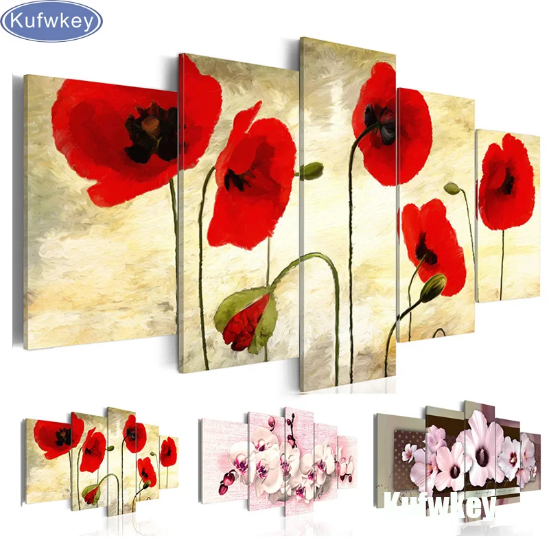 Full square/round diamond painting 5 Piece Poppies patterns bead embroidery diamond mosaic diy orchid picture diamond flower 5d
Full square/round diamond painting 5 Piece Poppies patterns bead embroidery diamond mosaic diy orchid picture diamond flower 5d
