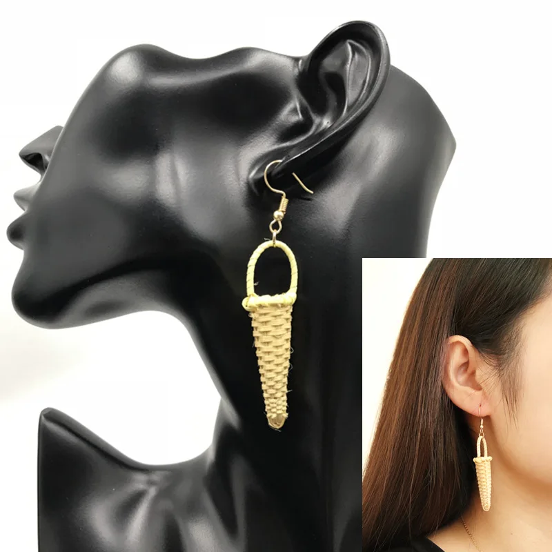 Korean Earrings Creative Bamboo Basket Handmade Straw Weave Rattan Knit Drop Earrings For Women Dangle Earrings Jewelry Gifts
Korean Earrings Creative Bamboo Basket Handmade Straw Weave Rattan Knit Drop Earrings For Women Dangle Earrings Jewelry Gifts
