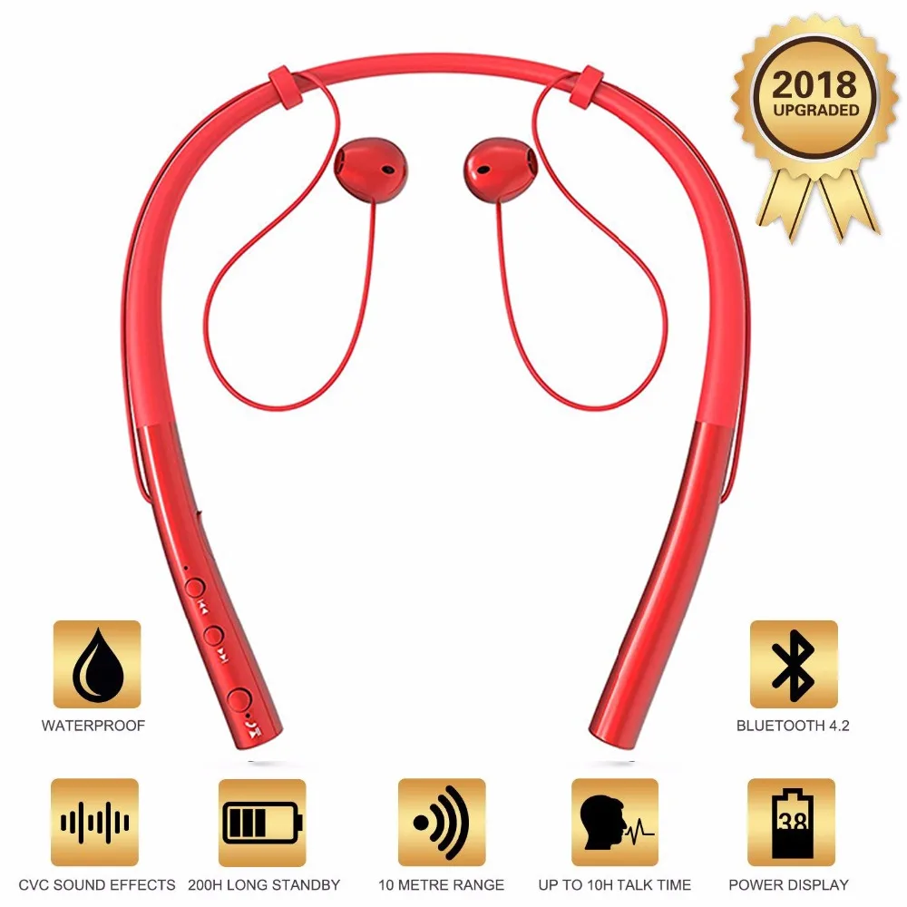 Q14 wireless waterproof sports Bluetooth Headset lightweight Earpiece V4.2 with MIC noise-cancellation | Электроника