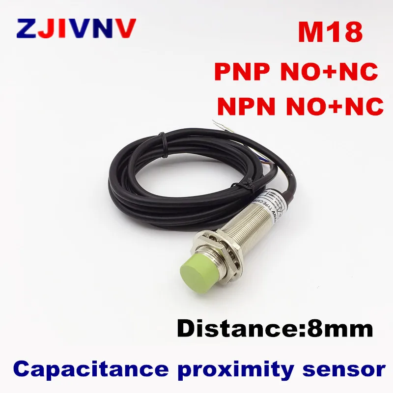 M18 PNP NPN NO+NC proximity capacitance sensor normally Open and normally Close switch DC 4 wire distance 8mm posistion sensor
M18 PNP NPN NO+NC proximity capacitance sensor normally Open and normally Close switch DC 4 wire distance 8mm posistion sensor