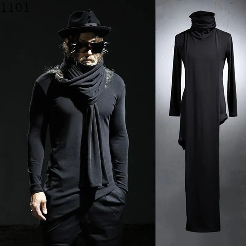 Men punk rock hip hop long sleeve scarf t shirt nightclub DJ singer stage costume mens inclined hem slim tee shirts swag clothes
Men punk rock hip hop long sleeve scarf t shirt nightclub DJ singer stage costume mens inclined hem slim tee shirts swag clothes