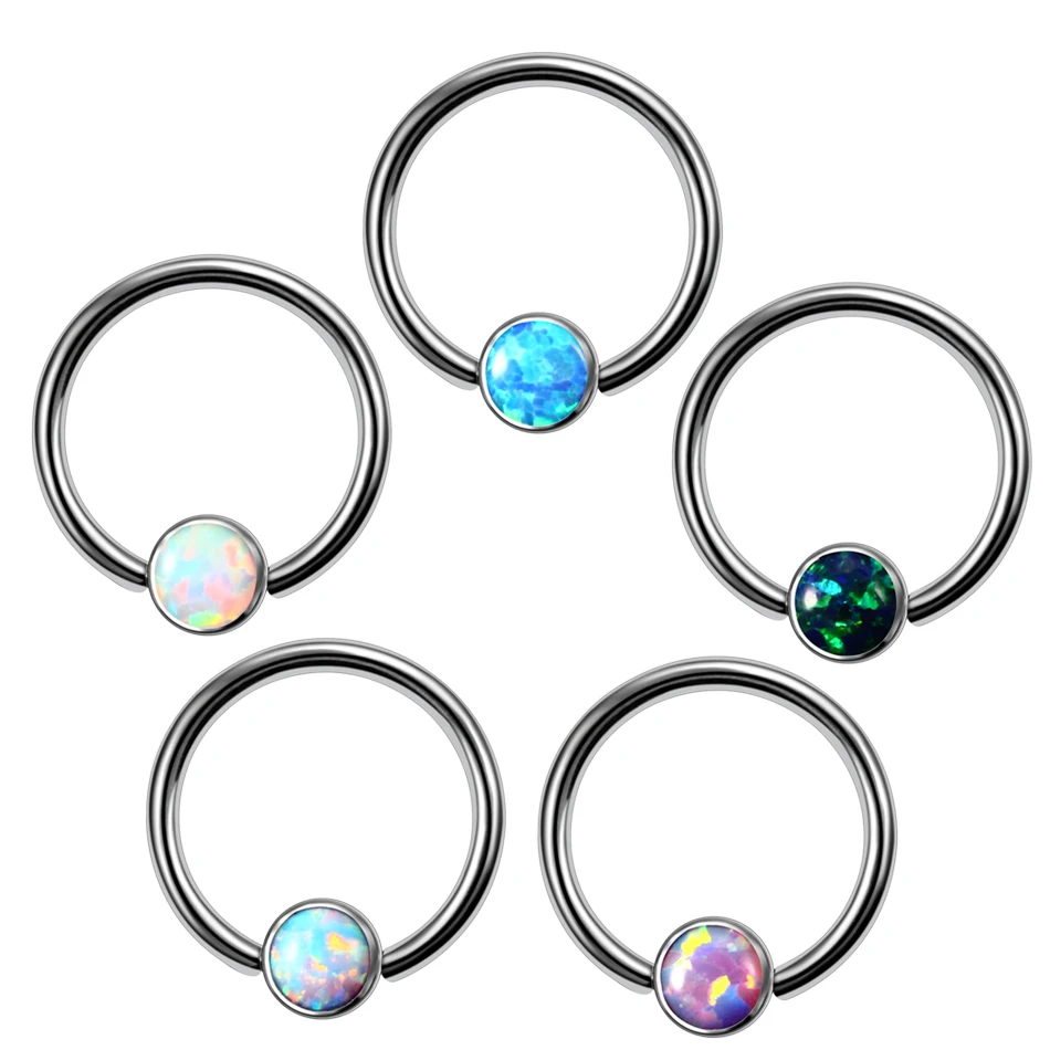 NEW 1PC Titanium with Opal Stone Captive Bead Closer Nose Ring Ear Cartilage Tragus Piercing Labret Ring Sexy Women Jewelry
NEW 1PC Titanium with Opal Stone Captive Bead Closer Nose Ring Ear Cartilage Tragus Piercing Labret Ring Sexy Women Jewelry
