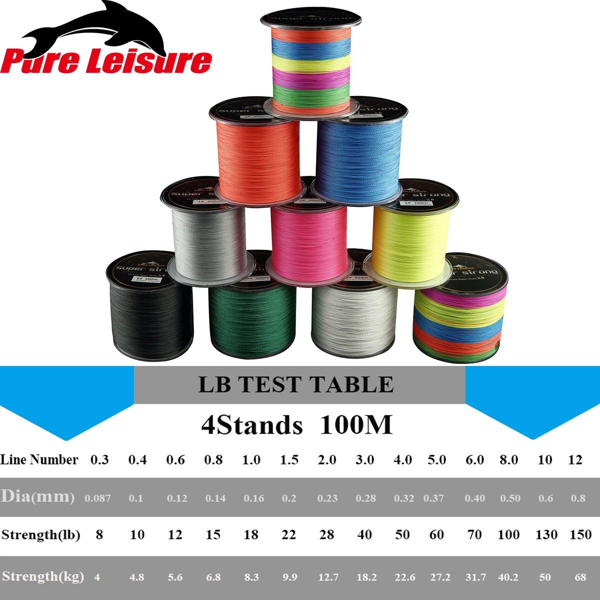 PureLeisure 100% PE 4 Stands Fishing Line 100M Braided Line Tresse De Peche Linha Multifilamento Plecionka sedal Multifilament
PureLeisure 100% PE 4 Stands Fishing Line 100M Braided Line Tresse De Peche Linha Multifilamento Plecionka sedal Multifilament