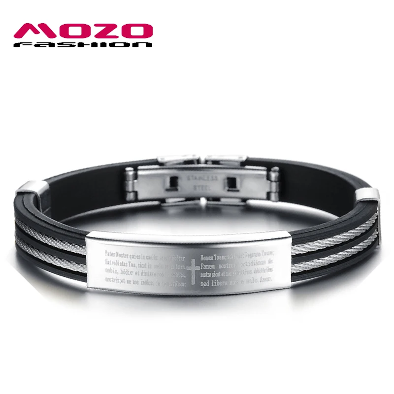 New Fashion Vintage Man Jewelry Cross Bible Design Gold / Silver Wire Rope Stainless Steel Bangles Men Silicone Bracelet PH842
New Fashion Vintage Man Jewelry Cross Bible Design Gold / Silver Wire Rope Stainless Steel Bangles Men Silicone Bracelet PH842