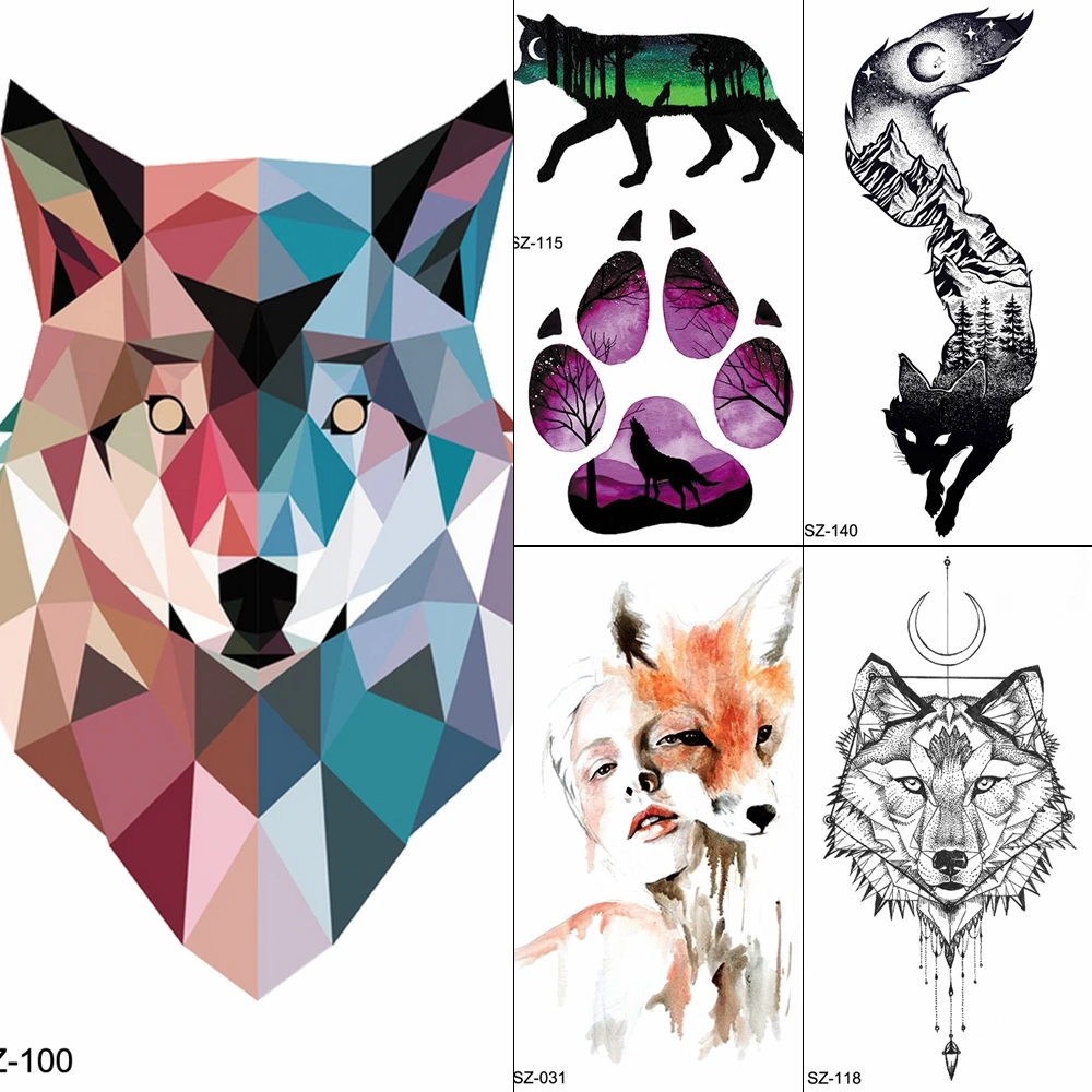 Flash Wolf Temporary Tattoo Stickers Geometric Body Arm Chest Water Transfer Tatoos Men Ankle Neck Ahesive Fake Tattoo Xmas Gift
Flash Wolf Temporary Tattoo Stickers Geometric Body Arm Chest Water Transfer Tatoos Men Ankle Neck Ahesive Fake Tattoo Xmas Gift