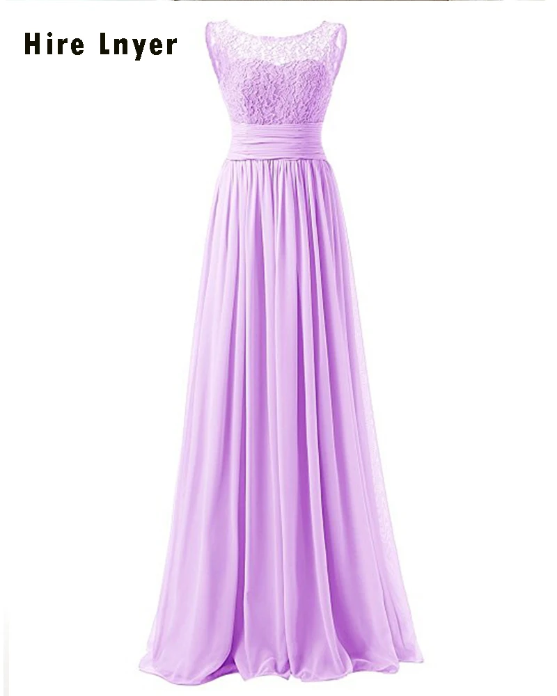 

Najowpjg Custom Made Lilac Navy Blue Dark Red Yellow Mint Pink Purple Grape Lace Chiffon Pleat Waist Formal Bridesmaid Dress