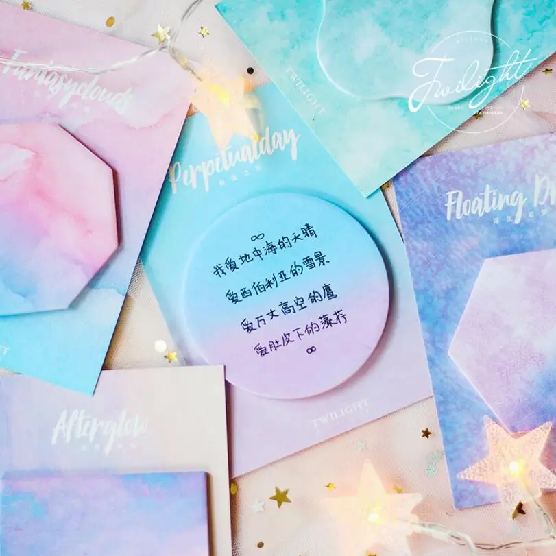 Irregular Shape Fantastic Watercolor Self-Adhesive N Times Memo Pad Sticky Notes Bookmark School Office Stationery Supply
Irregular Shape Fantastic Watercolor Self-Adhesive N Times Memo Pad Sticky Notes Bookmark School Office Stationery Supply