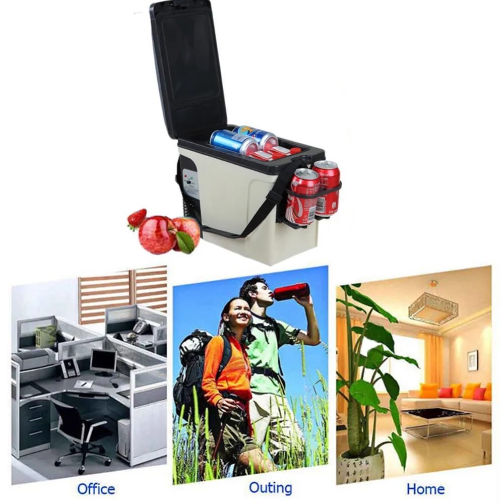 Image Smad Portable 12V 6L Auto Mini Car Refrigerator Outdoor Cooler Warmer Quality ABS Truck Electric Fridge for Travel RV Boat