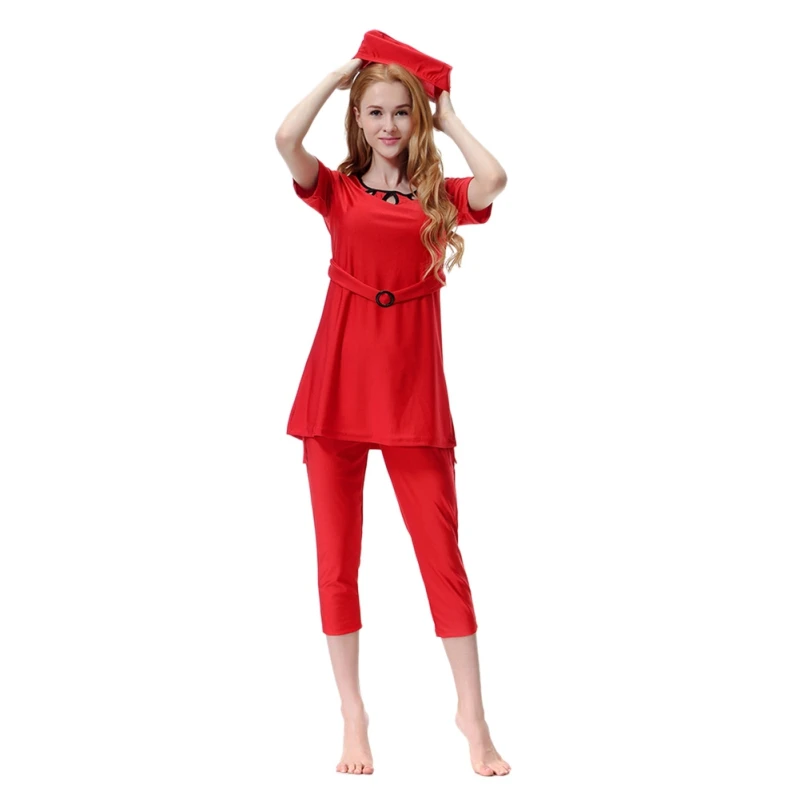 Muslim Sets Women Loose Hollow Out O-Neck Swimsuit Short Sleecve Muslin Set Islamic Hijab Islam Burkinis Wear Bathing Suit
Muslim Sets Women Loose Hollow Out O-Neck Swimsuit Short Sleecve Muslin Set Islamic Hijab Islam Burkinis Wear Bathing Suit
