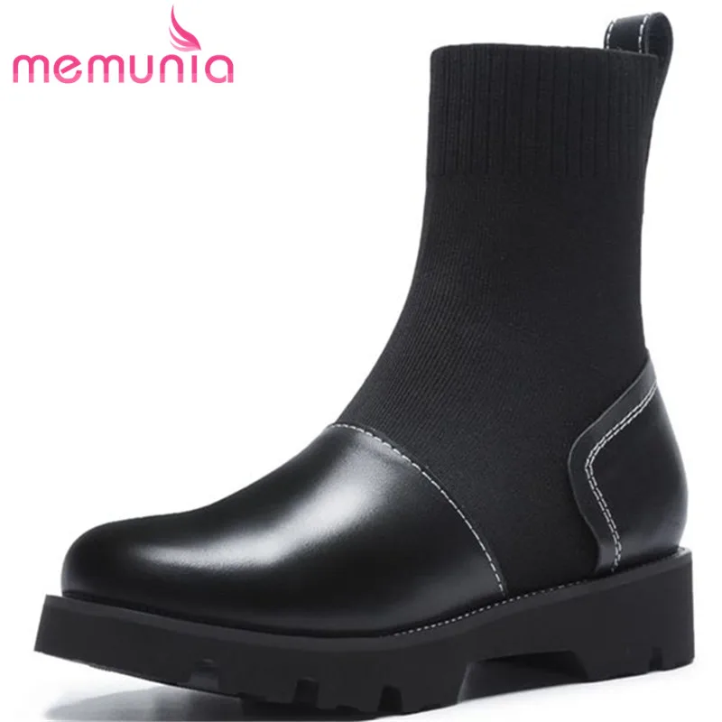 MEMUNIA 2020 cloth+genuine leather ankle boots for women fashion boots simple round toe boots comfortable med heels shoes
MEMUNIA 2020 cloth+genuine leather ankle boots for women fashion boots simple round toe boots comfortable med heels shoes