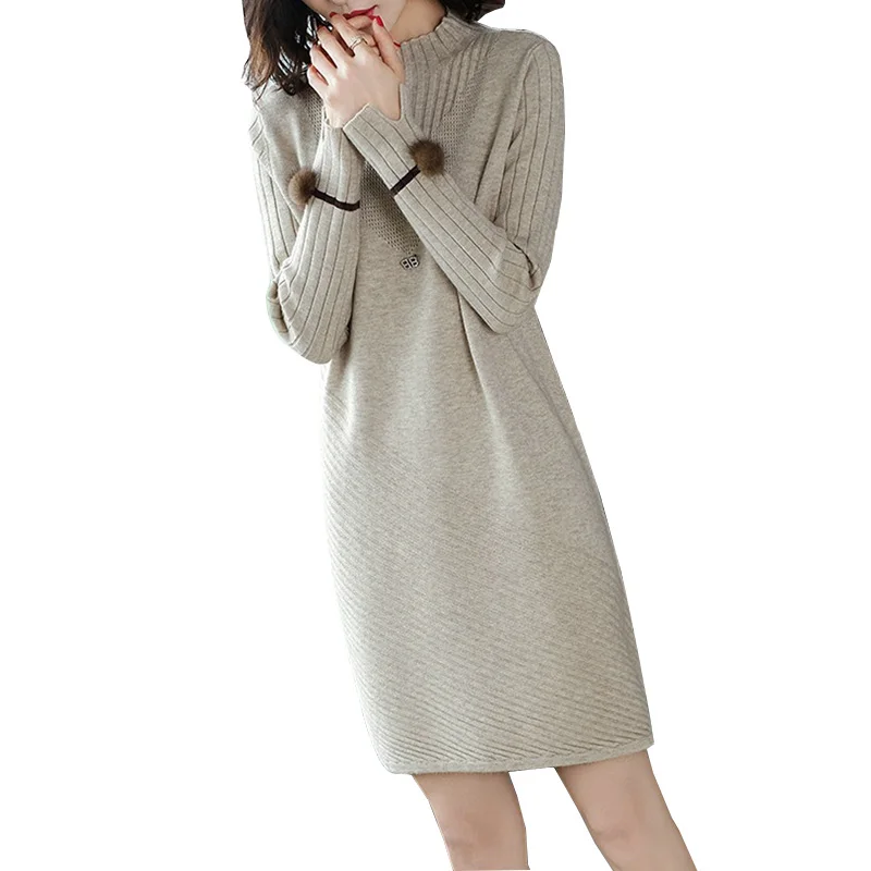 Women's Winter Knit Dresses 2018 Europe Long Sleeve Turtleneck Casual Loose Warm Maxi Sweater Dress Bottom Female Clothing ky374
Women's Winter Knit Dresses 2018 Europe Long Sleeve Turtleneck Casual Loose Warm Maxi Sweater Dress Bottom Female Clothing ky374