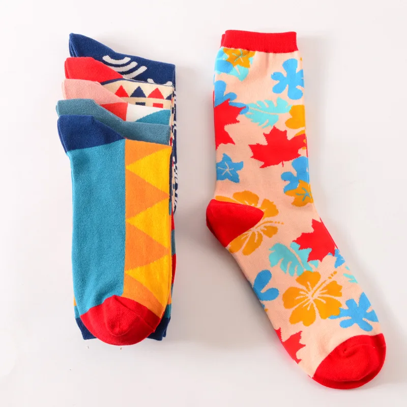 Цветные хлопковые счастливые мужские носки женские повседневные дизайнерские